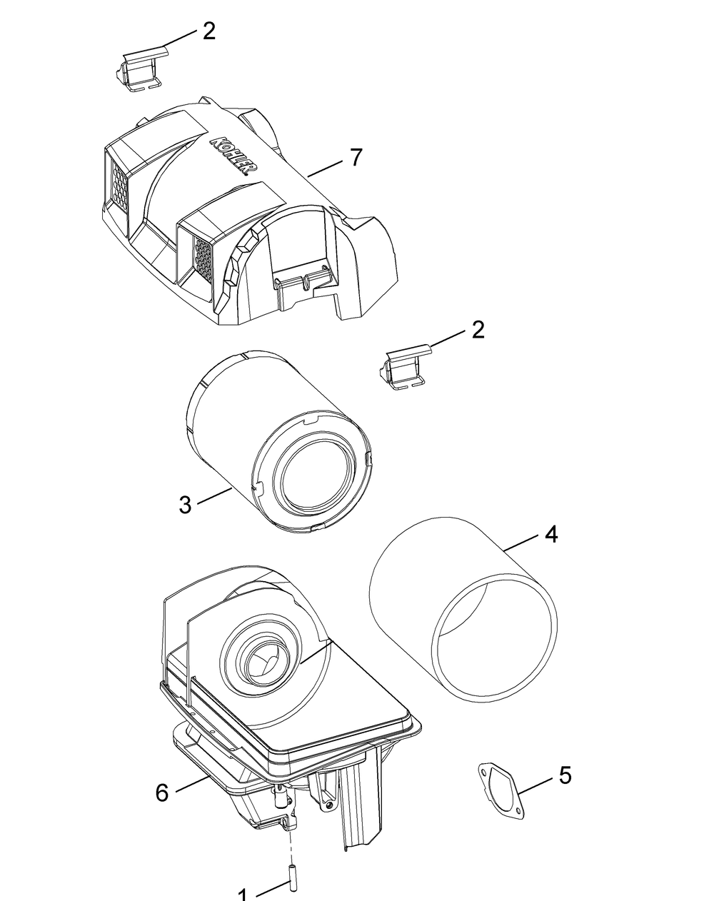 Kohler Zt730-3011 Air Intake And Filtration Diagram and Parts List for Z-FORCESZ48 (53ATDFJB-53ATDFJB050)(2014) Cub Cadet Lawn Tractor